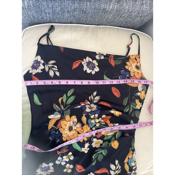 Pookie And Sebastian black floral Cowl Neck Midi Slit Dress M - Picture 10 of 11